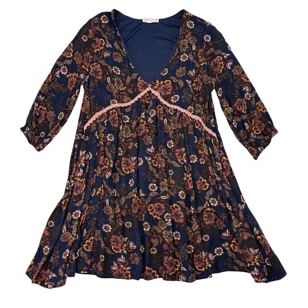 Altar’d State Mini Dress Large Floral‎ Babydoll Boho Festival Cocktail Wedding